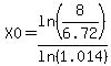 X0=ln%288%2F6.72%29%2Fln%281.014%29