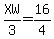 XW%2F3=16%2F4
