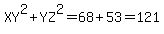 XY%5E2%2BYZ%5E2=68%2B53=121