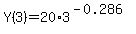 Y%283%29=20%2A3%5E%28-0.286%29