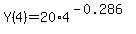 Y%284%29=20%2A4%5E%28-0.286%29