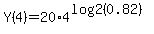 Y%284%29=20%2A4%5E%28log2%280.82%29%29