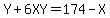 Y%2B6XY=174-X
