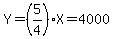 Y=%285%2F4%29X=4000