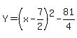 Y=%28x-7%2F2%29%5E2-81%2F4