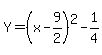 Y=%28x-9%2F2%29%5E2-1%2F4