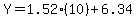 Y=1.52%2810%29%2B6.34