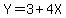Y=3%2B4X