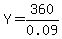 Y=360%2F0.09