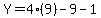Y=4%289%29-9-1