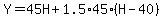 Y=45H%2B1.5%2A45%2A%28H-40%29