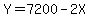 Y=7200-2X