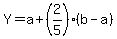Y=a%2B%282%2F5%29%28b-a%29