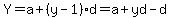 Y=a%2B%28y-1%29d=a%2Byd-d