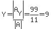 Y=abs%28A%5BY%5D%29%2Fabs%28A%29=99%2F11=9