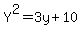 Y%5E2=+3y%2B10