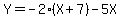 Y+=+-2%28X%2B7%29+-+5X