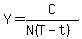 Y+=+C%2F%28N%28T-t%29%29