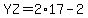 YZ=2%2A17-2