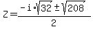 Z=%28-i%2Asqrt%2832%29%2B-sqrt%28208%29%29%2F2