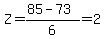 Z=%2885-73%29%2F6=2
