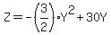 Z=-%283%2F2%29Y%5E2%2B30Y