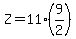Z=11%289%2F2%29