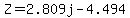 Z=2.809j-4.494