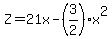 Z=21x-%283%2F2%29x%5E2