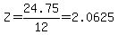 Z=24.75%2F12=2.0625