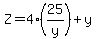 Z=4%2825%2Fy%29%2By