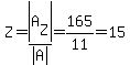 Z=abs%28A%5BZ%5D%29%2Fabs%28A%29=165%2F11=15