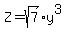 Z=sqrt%287%29y%5E3