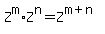 Z%5Em%2AZ%5En=Z%5E%28m%2Bn%29