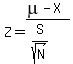 Z+=+%28mu+-+X%29%2F%28S%2Fsqrt%28N%29%29