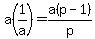 a%281%2Fa%29=a%28p-1%29%2Fp