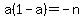 a%281-a%29=-n