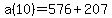 a%2810%29=576%2B207