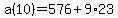 a%2810%29=576%2B9%2A23