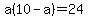 a%2810-a%29=24