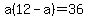 a%2812-a%29=36