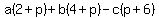 a%282%2Bp%29%2Bb%284%2Bp%29-c%28p%2B6%29