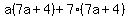 a%287a%2B4%29%2B7%287a%2B4%29