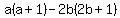a%28a%2B1%29-2b%282b%2B1%29