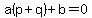 a%28p%2Bq%29%2Bb+=+0