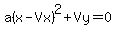 a%28x-Vx%29%5E2%2BVy=0