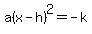 a%28x-h%29%5E2=-k