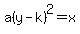 a%28y-k%29%5E2=x