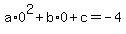 a%2A0%5E2%2Bb%2A0%2Bc=-4