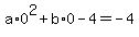a%2A0%5E2%2Bb%2A0-4=-4